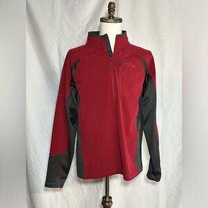North Face • Burgundy And Black Quarter Zip • Flash Dry Outer + Fleece Inside